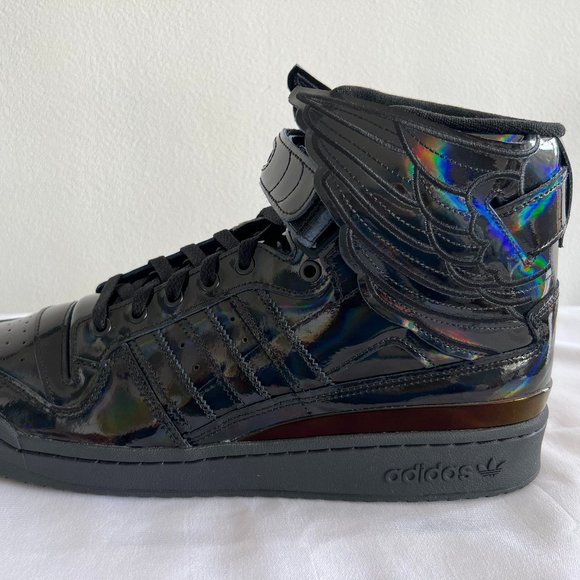 SOLD! Adidas Originals ObyO Jeremy Scott Wings 4 Core Black Cloud White Sneakers - Picture 5 of 13